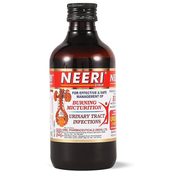 AIMIL Neeri Syrup for Kidney Health – 200ml | Ayurvedic Tonic for  Tract Infections (UTI) Support | Helps Relieve Burni and Regulate pH Balance (Pack of 2)